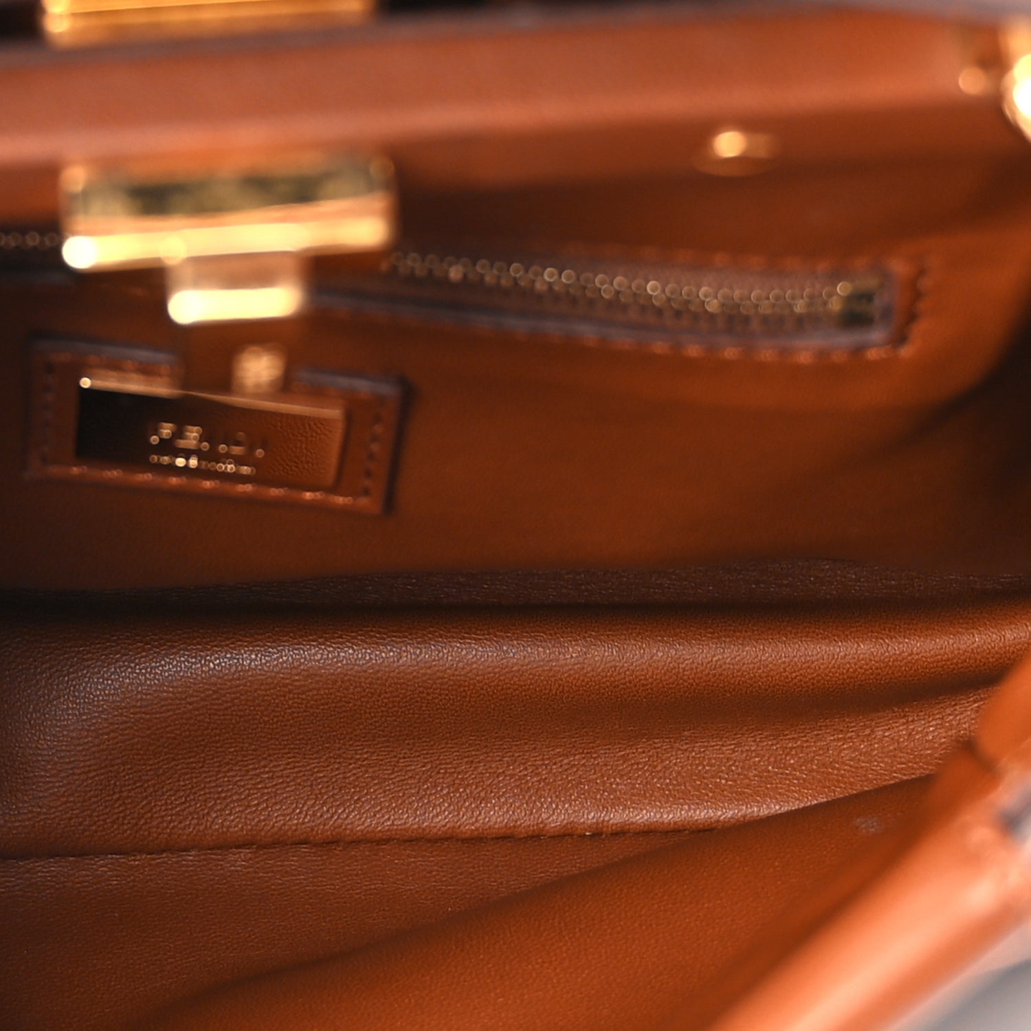 Fendi Nappa Mini Peekaboo Iconic Satchel Corteccia 7 of 8