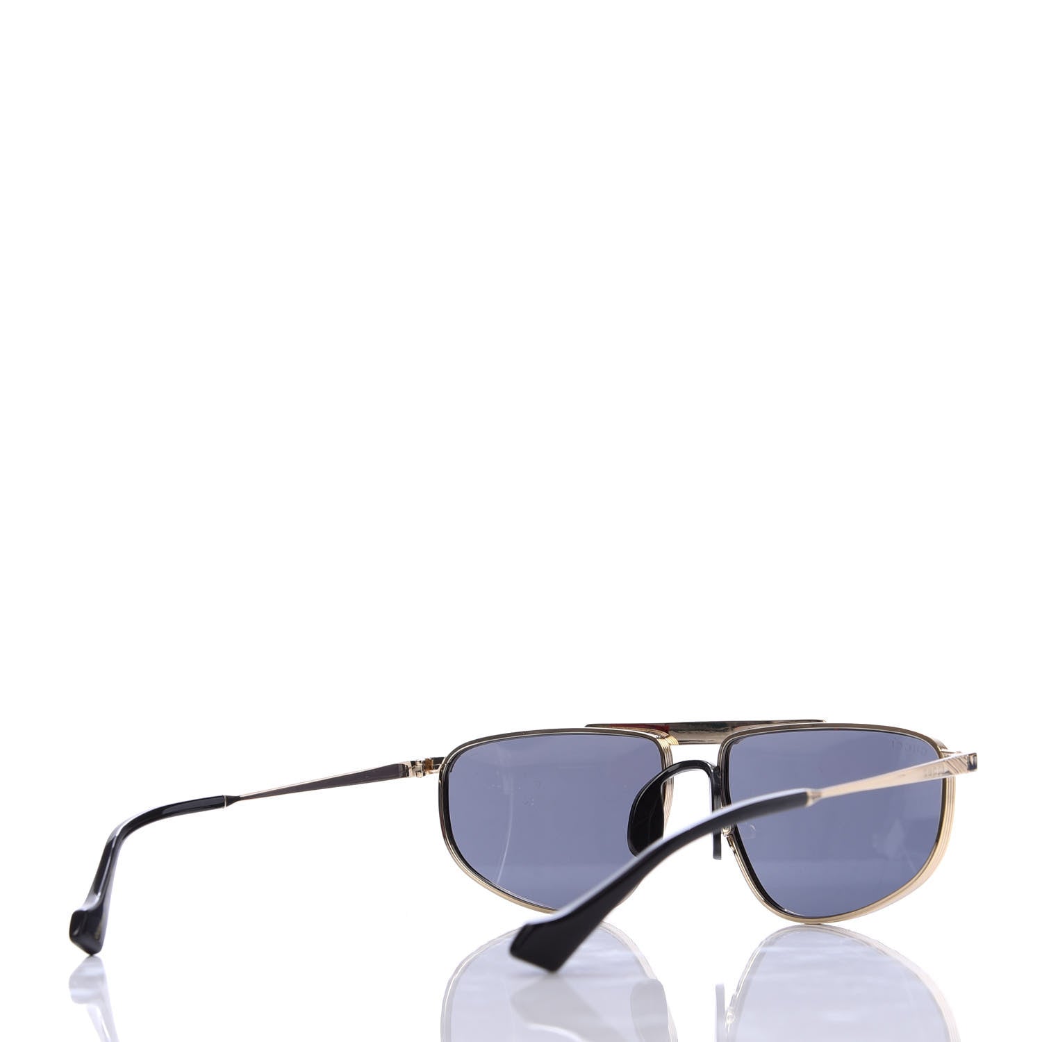 Gucci Metal Mens Squared Aviator Sunglasses GG0841S Gold 4 of 7