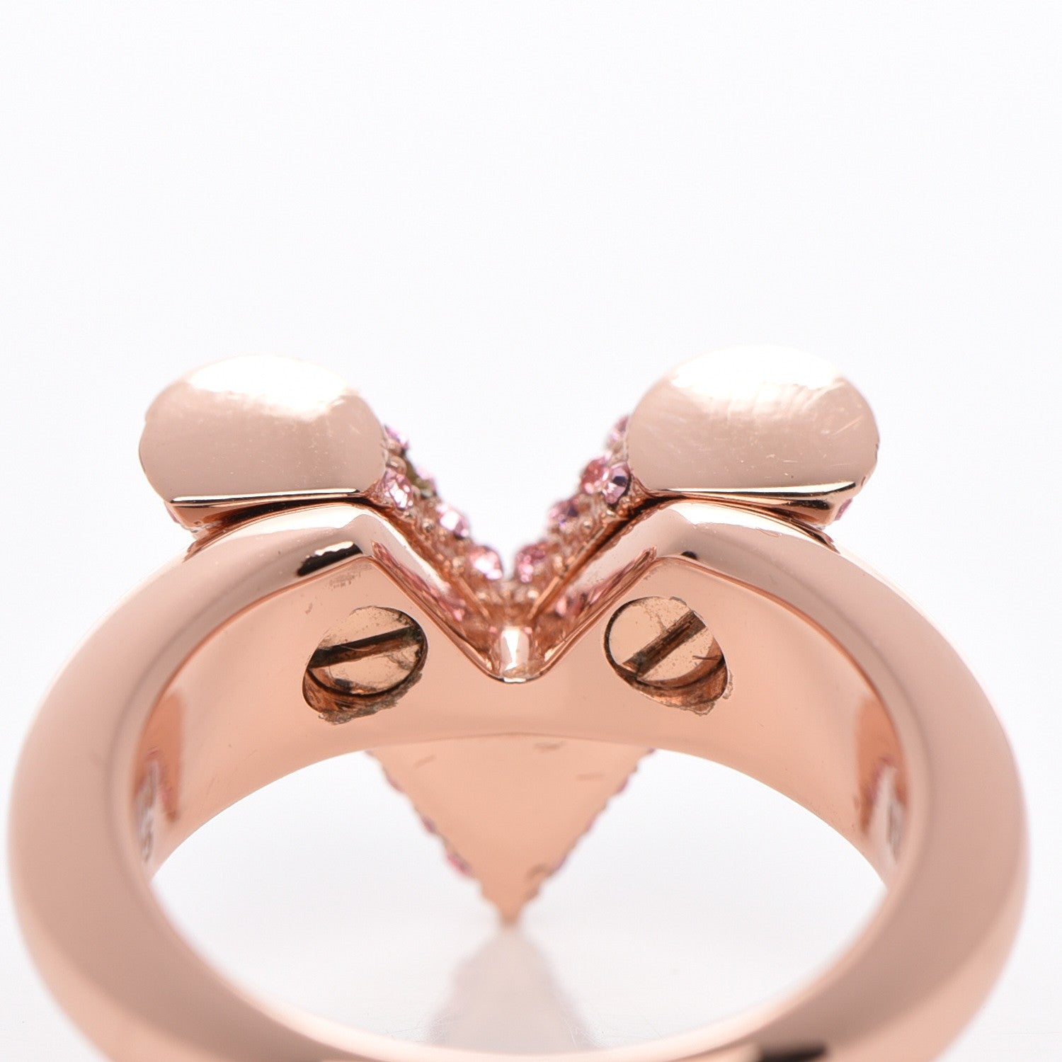 Louis Vuitton Crystal Essential V Strass Ring S 5.5 Pink Gold 6 of 6