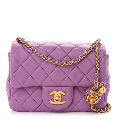 Chanel Lambskin Quilted Mini Pearl Crush Flap Purple 1 of 12