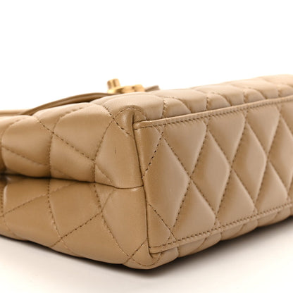Chanel Shiny Aged Calfskin Quilted Nano Kelly Shopper Beige 7 of 9
