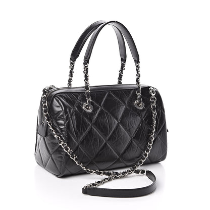 Chanel Calfskin Quilted Small CC Bowling Bag Black 3 of 12