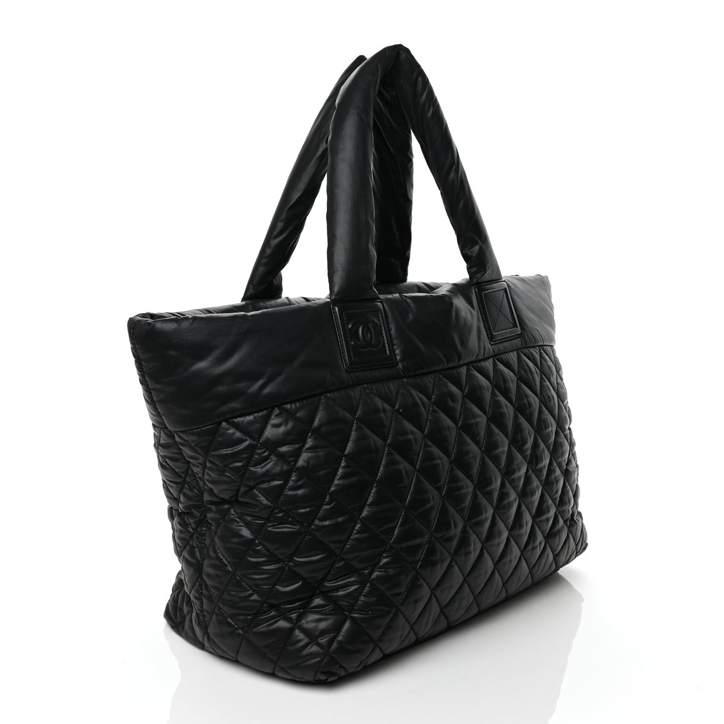 Nylon Quilted Large Coco Cocoon Tote Black