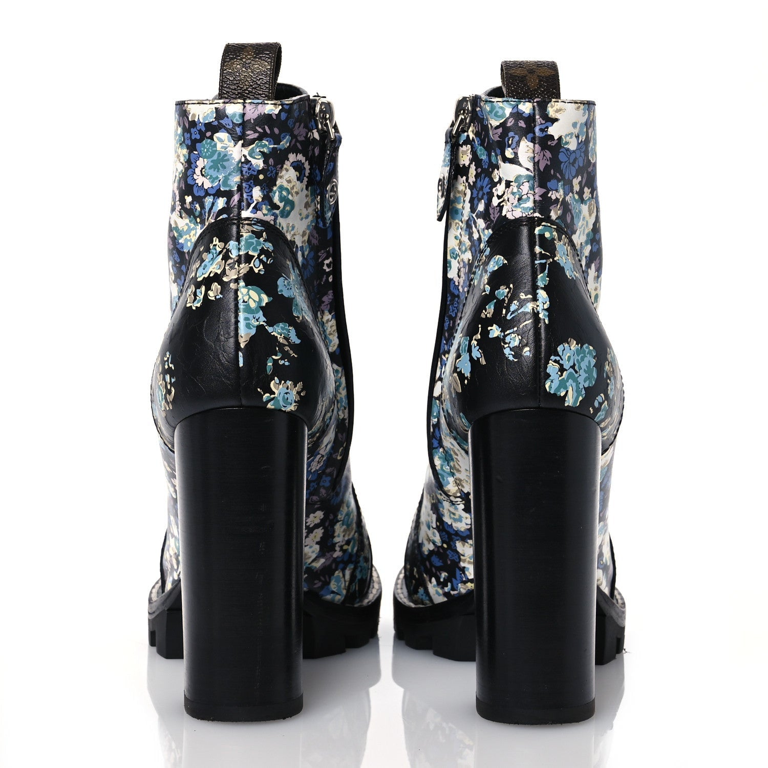 Louis Vuitton Calfskin Floral Star Trail Ankle Boots Black 5 of 7