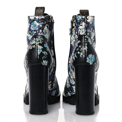 Louis Vuitton Calfskin Floral Star Trail Ankle Boots Black 5 of 7