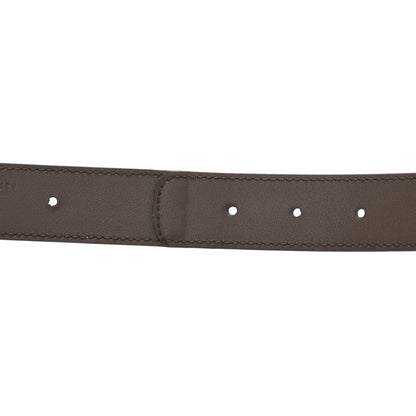 Gucci GG Supreme Monogram Matte Plutone Calfskin Double G 30mm Belt 80 32 Beige Ebony New Acero 4 of 7