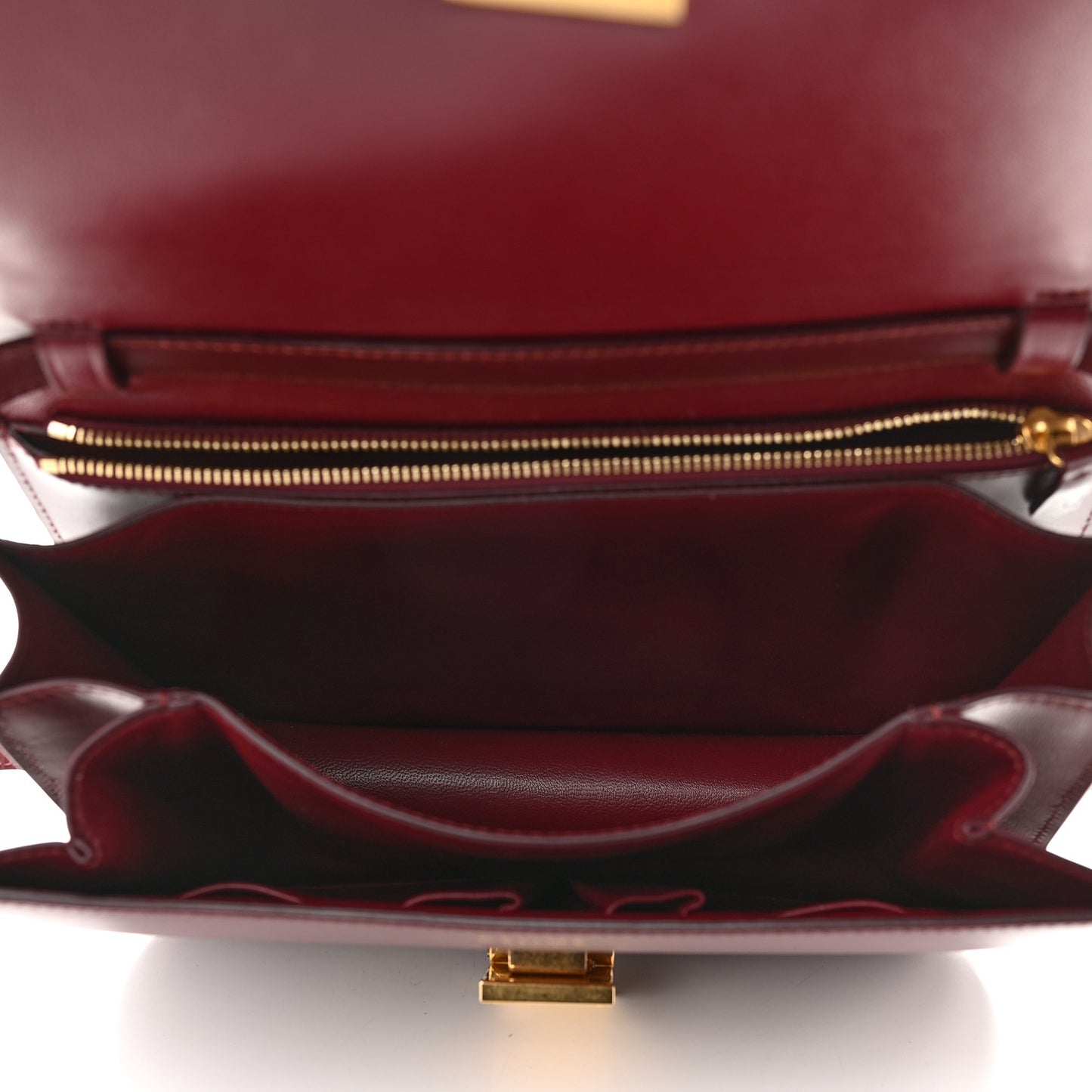Box Calfskin Medium Classic Box Flap Bag Burgundy