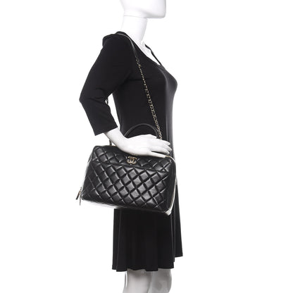Chanel Lambskin Quilted Large Trendy CC Bowling Bag Black 2 of 11