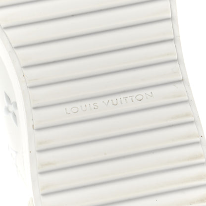 Louis Vuitton Calfskin Monogram Debossed Time Out Sneakers 38 White Silver 6 of 11