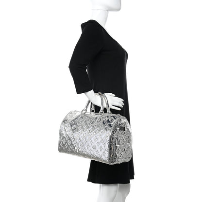 Louis Vuitton Monogram Miroir Speedy 30 Silver 2 of 14