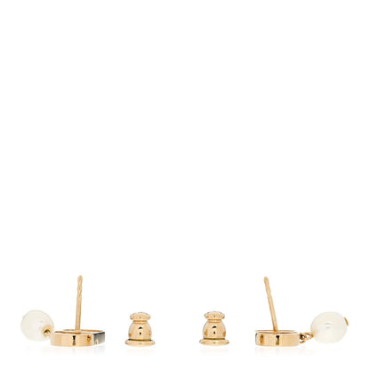 Christian Dior Pearl Petit CD Earrings Gold 3 of 4