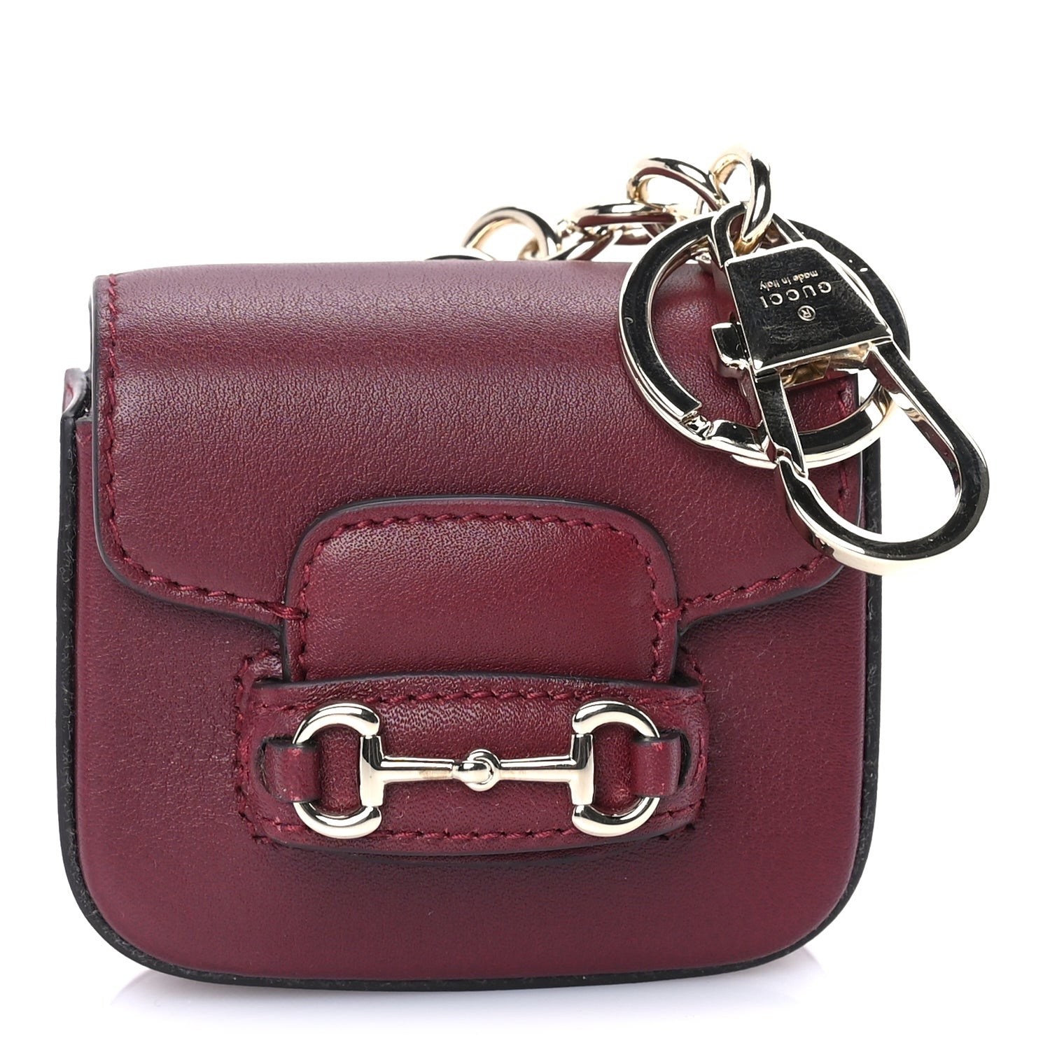 Gucci Azalea Calfskin Horsebit 1955 Key Chain Rosso Ancora 1 of 6