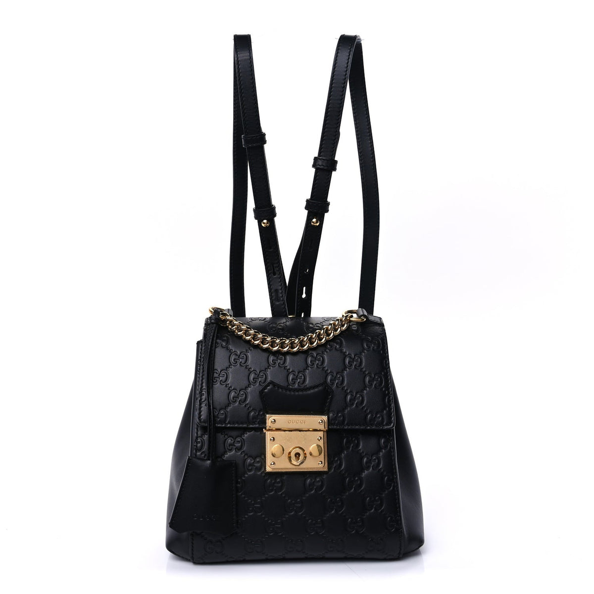 Gucci ssima Signature Padlock Backpack Black 1 of 8