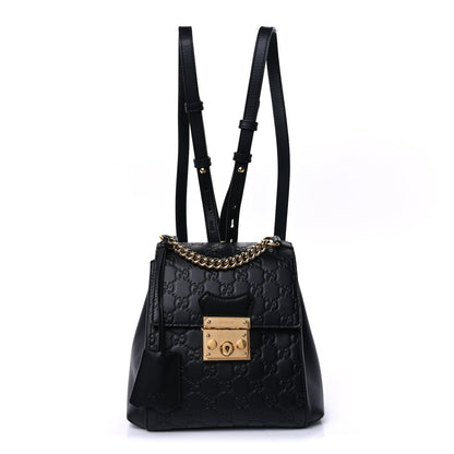 Gucci ssima Signature Padlock Backpack Black 1 of 8