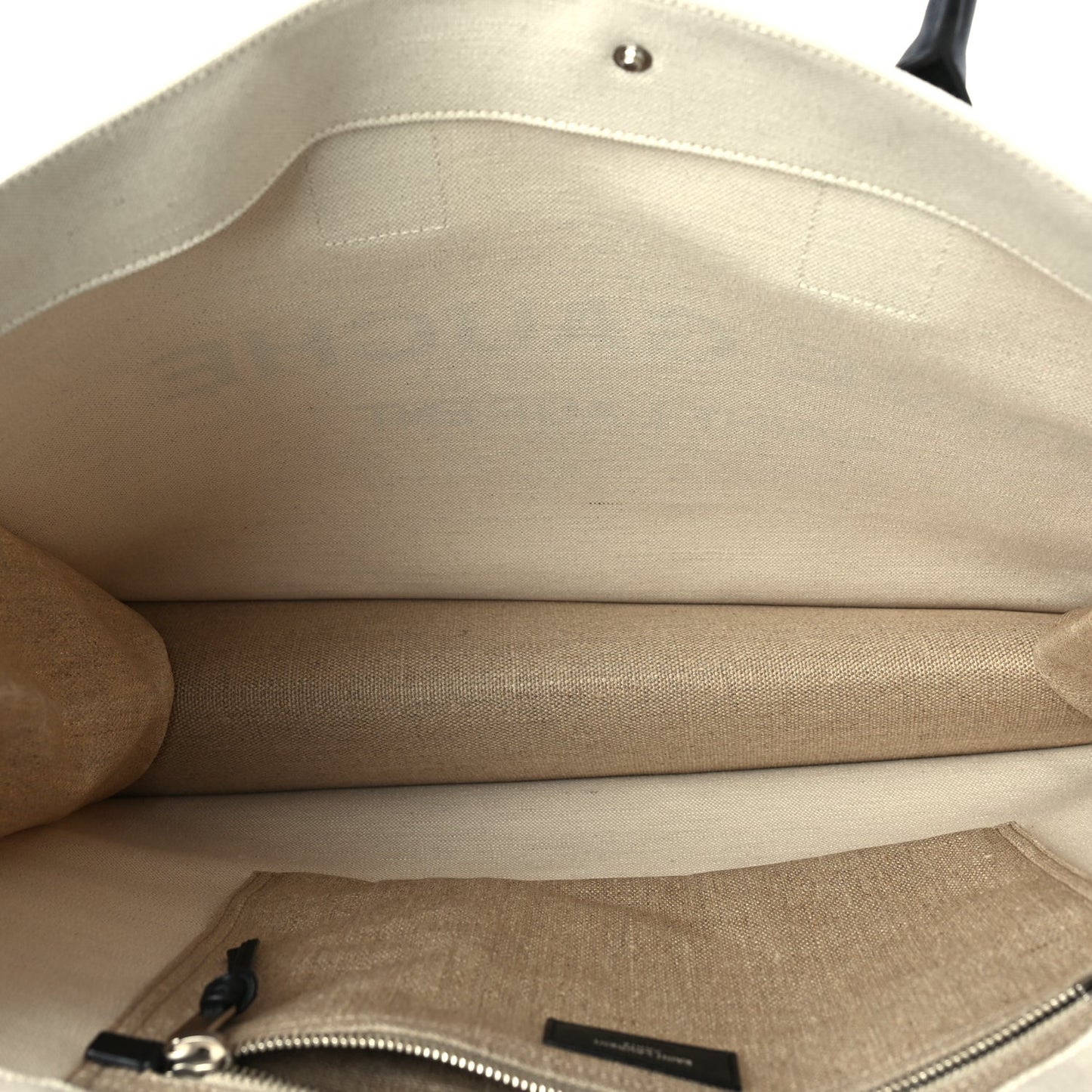 Linen Calfskin Small Rive Gauche Tote  Optic White