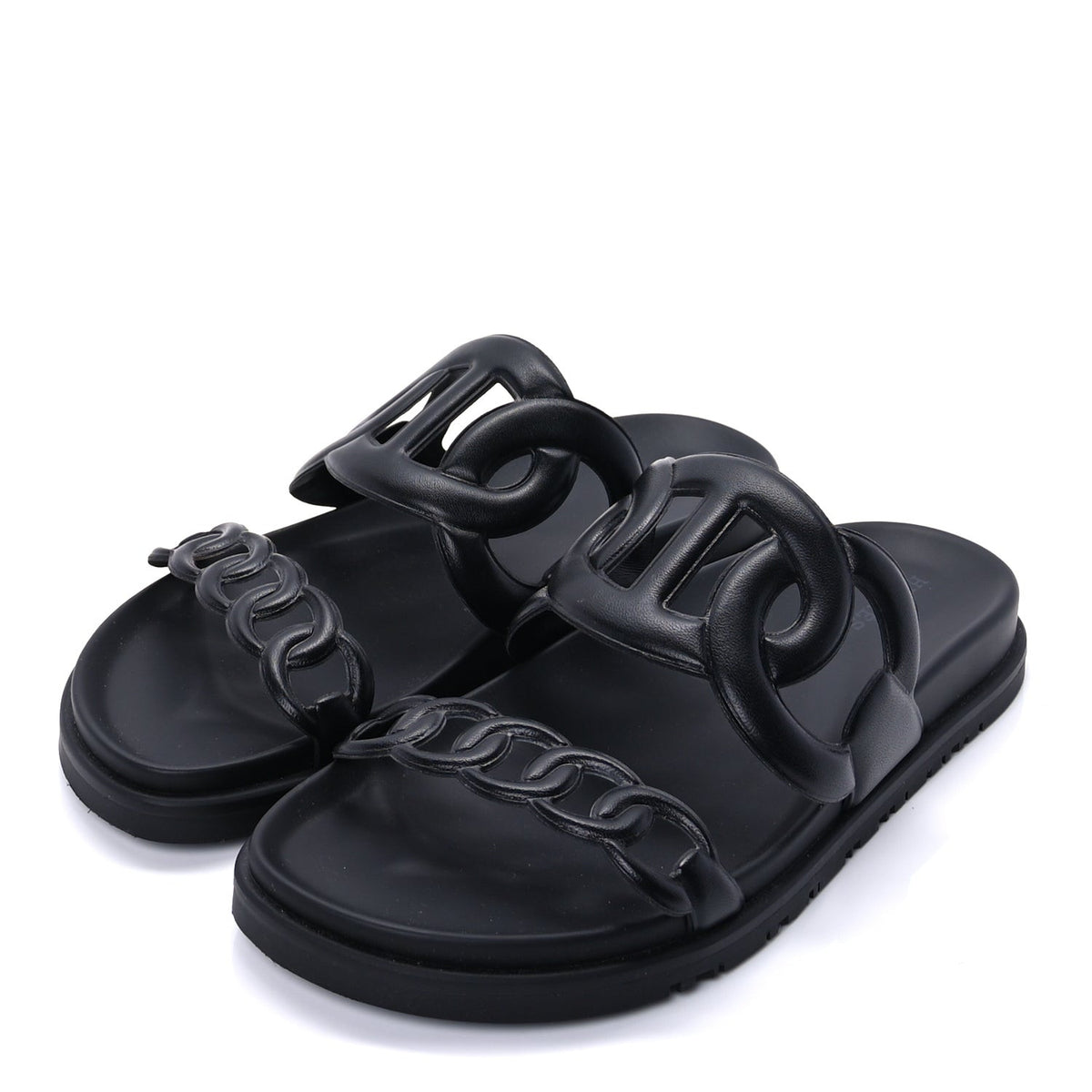 Hermes Nappa Extra Sandals 38.5 Black 3 of 10