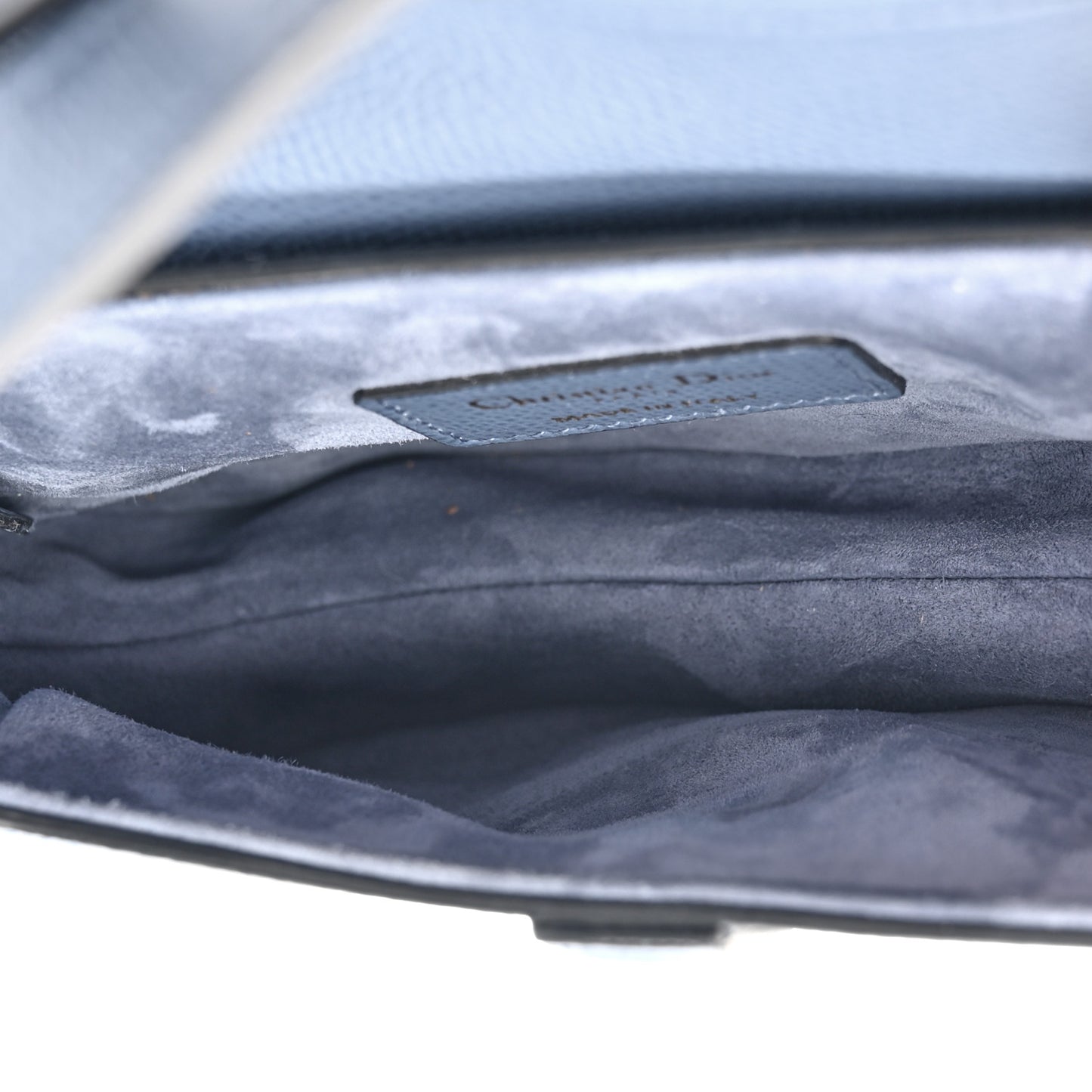 Grained Calfskin Mini Saddle Bag Sky Blue