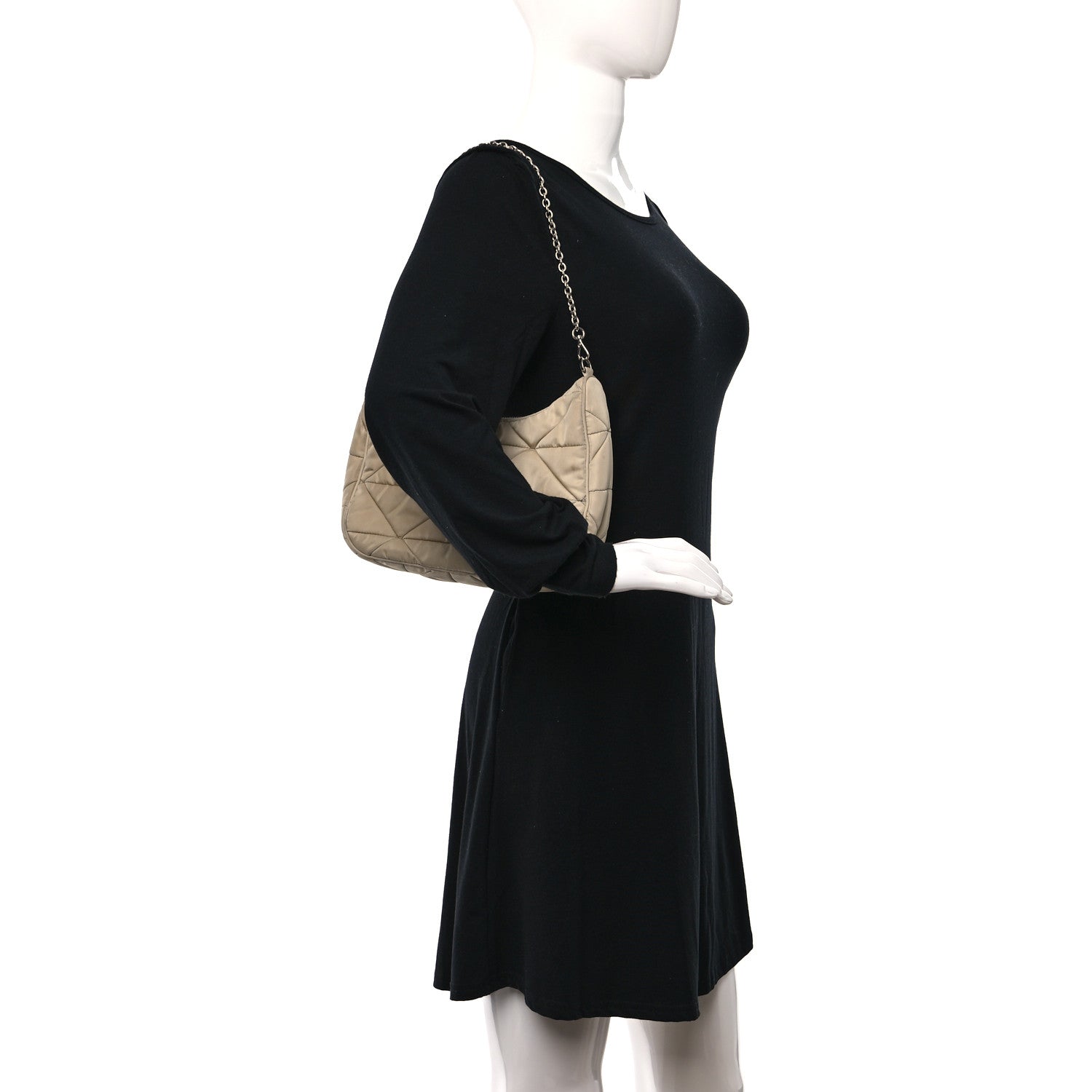 Prada Re-Nylon Triangle Quilted Padded Patchwork System Shoulder Bag Deserto 2 of 15