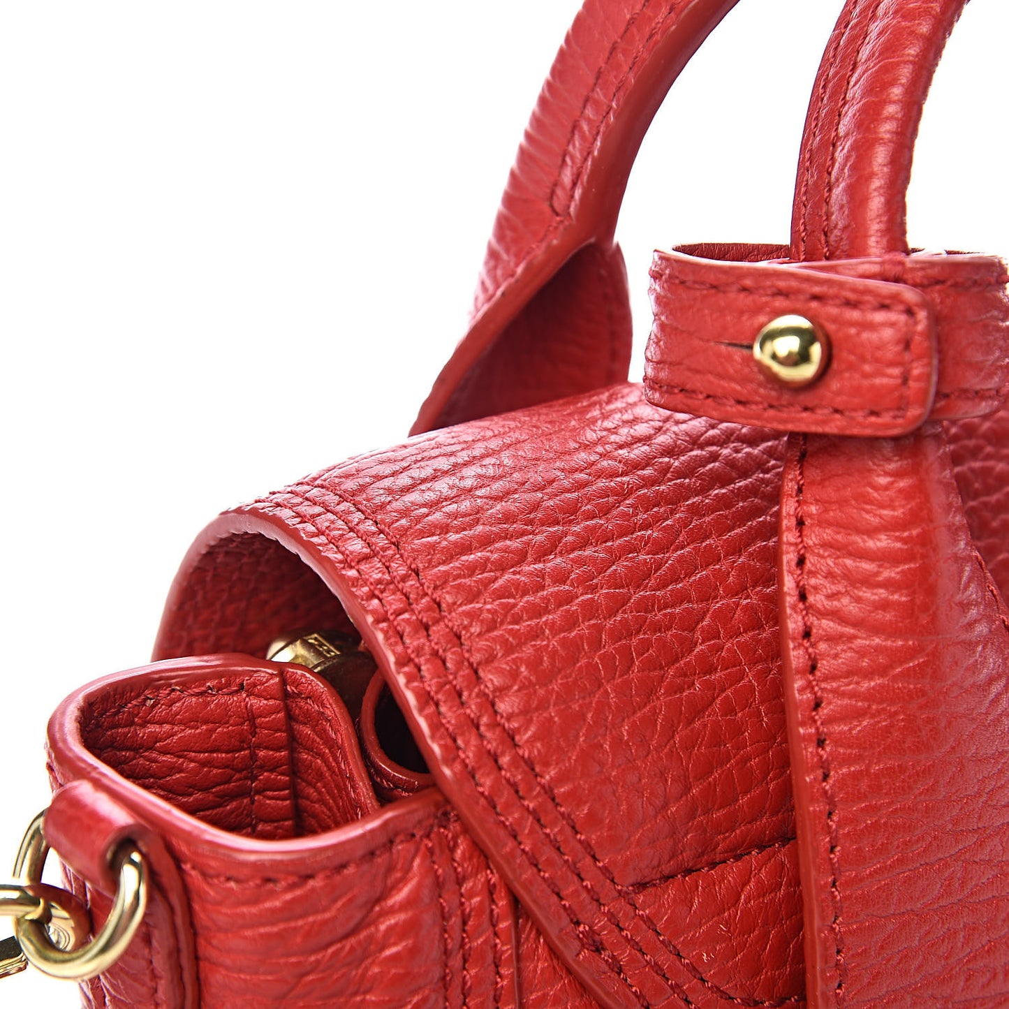 3.1 Textured Calfskin Mini Pashli Satchel Red