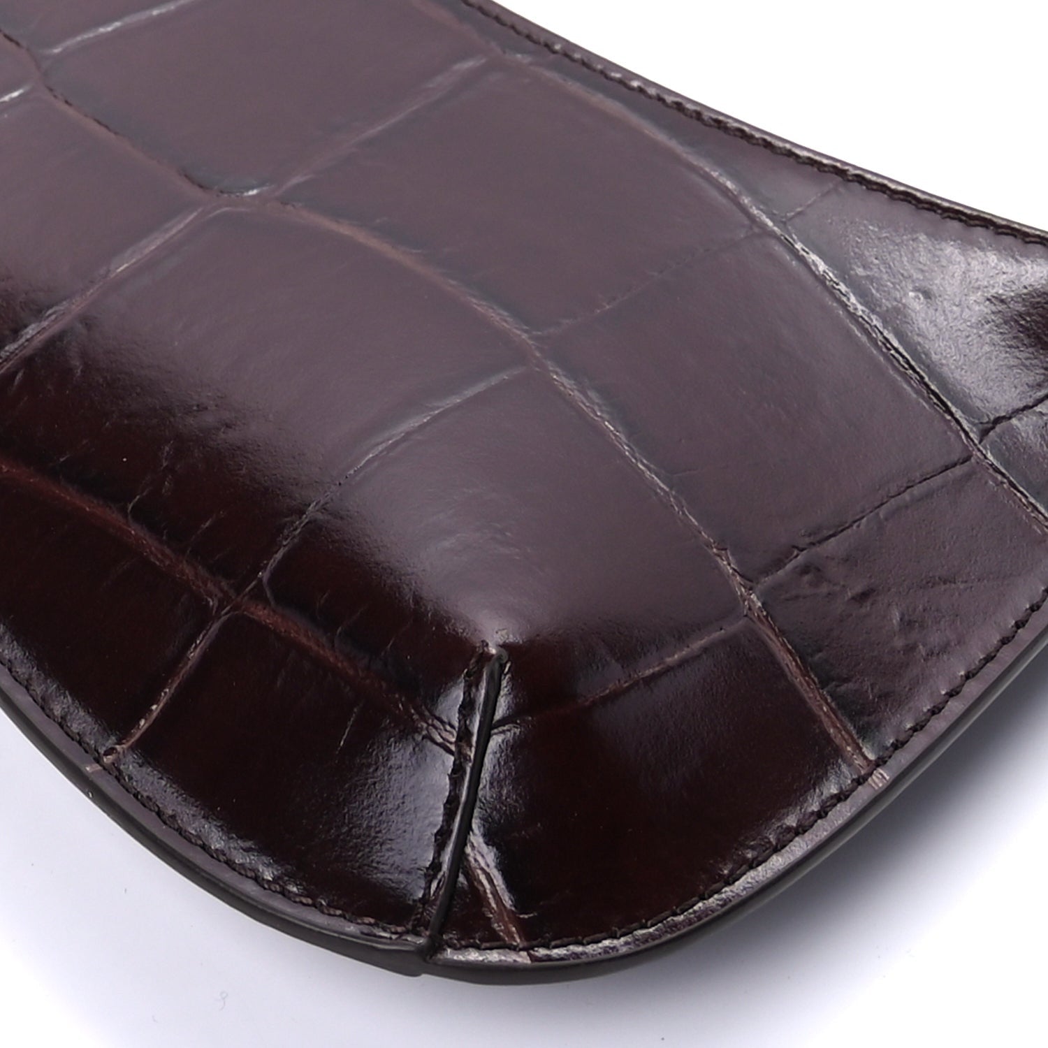 Jacquemus Calfskin Crocodile Embossed Le Bisou Midnight Brown 7 of 7