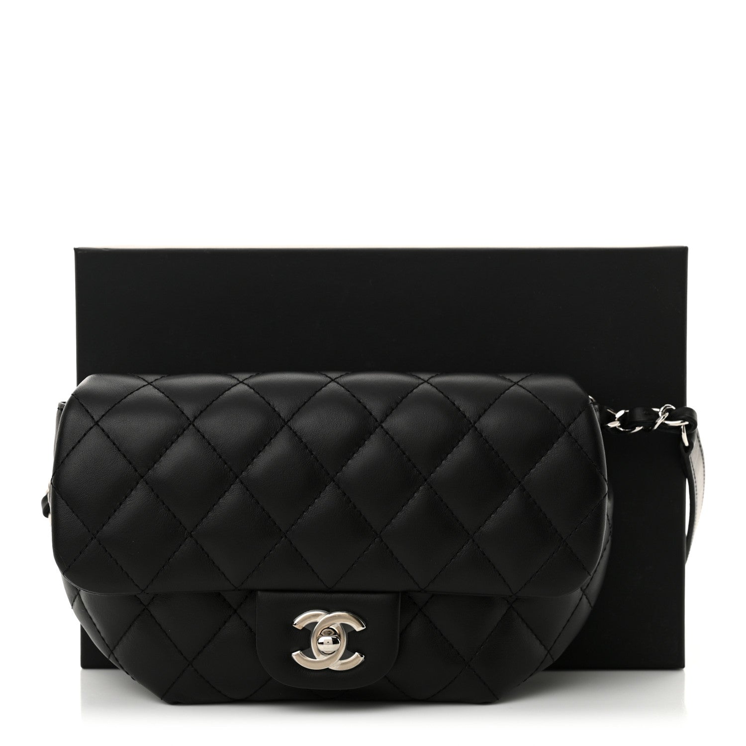 Chanel Calfskin Quilted CC Uniform Flap Belt Bag Black 11 of 11