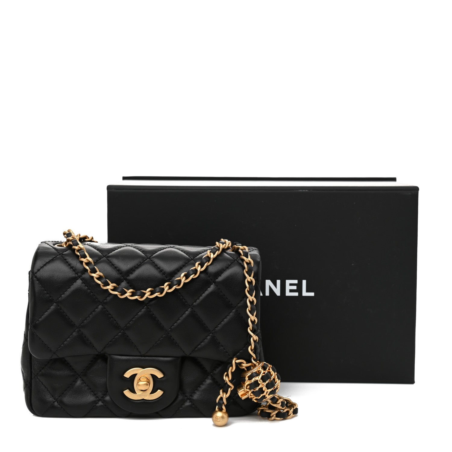 Chanel Lambskin Quilted Mini Pearl Crush Flap Black 10 of 10