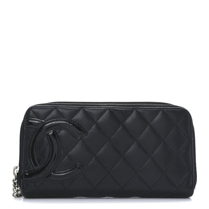 Chanel Calfskin Quilted Cambon Large Gusset Zip Around Wallet Black 1 of 7