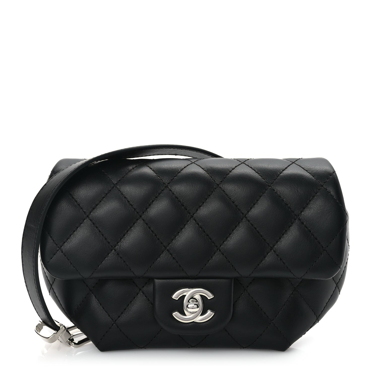 Chanel Calfskin Quilted CC Uniform Flap Belt Bag Black 1 of 9