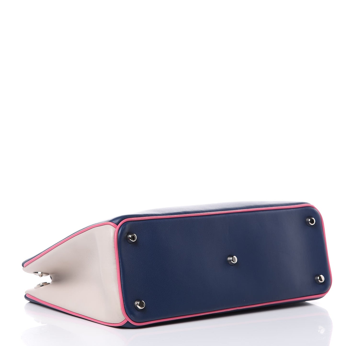 Smooth Calfskin Medium Tri-Color Diorissimo Bag Navy Pink