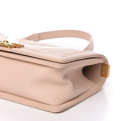 Chanel Caviar Calfskin Chevron Medium Boy Flap Light Pink 10 of 16