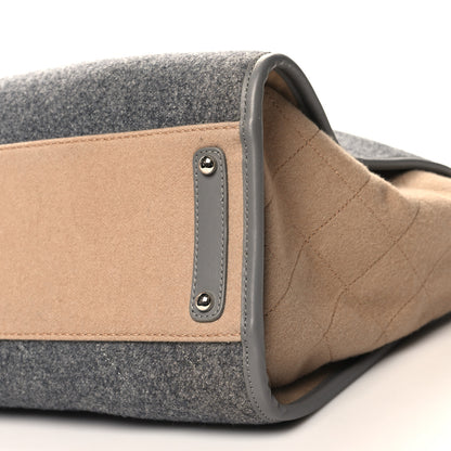 Chanel Wool Felt Large Deauville Tote Grey Beige 10 of 10