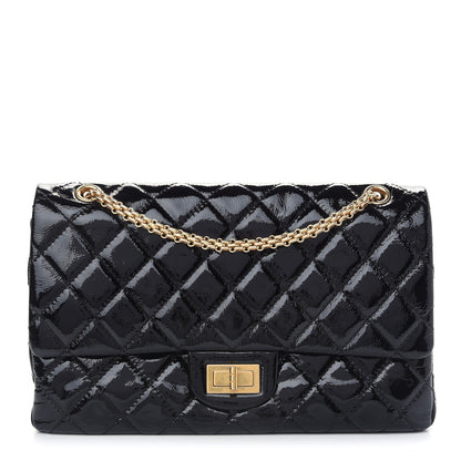 Chanel Distressed Patent Quilted 2.55 Reissue 226 Flap Black 1 of 9