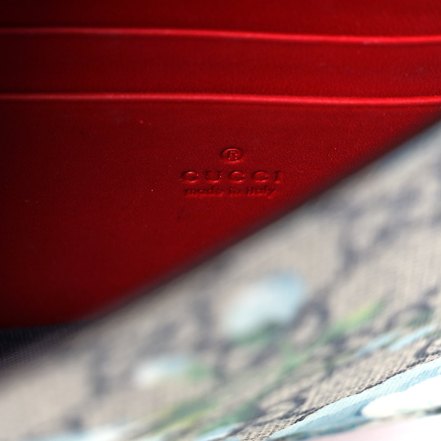 Gucci GG Supreme Monogram Blooms Chain Wallet Blue 6 of 11