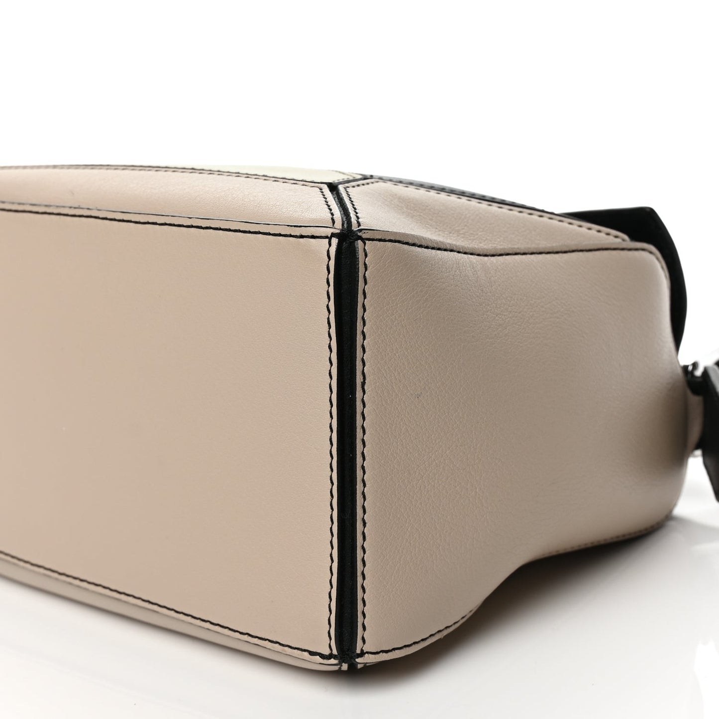 Calfskin Small Puzzle Bag Black Beige Green