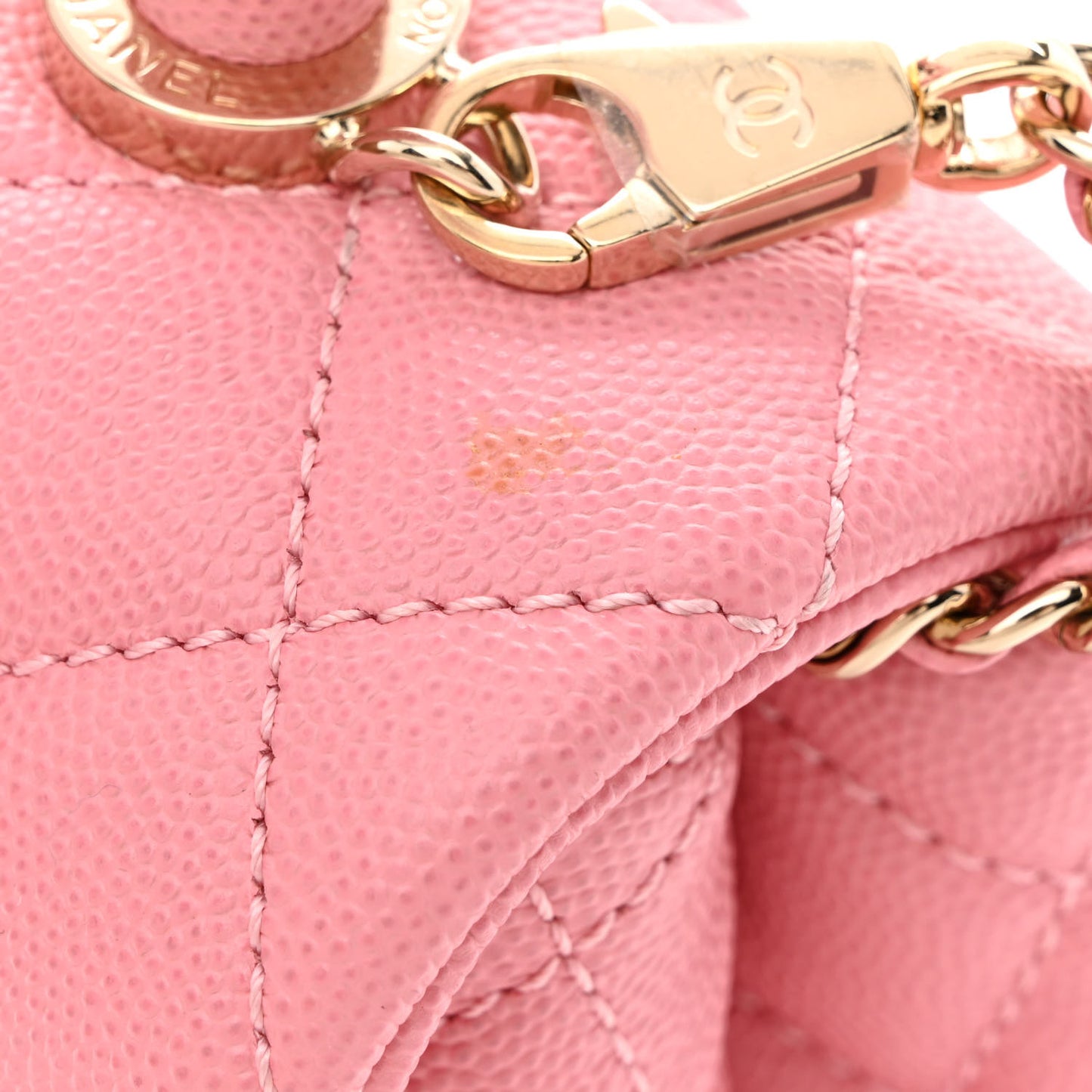 Caviar Quilted Mini Coco Handle Flap Pink