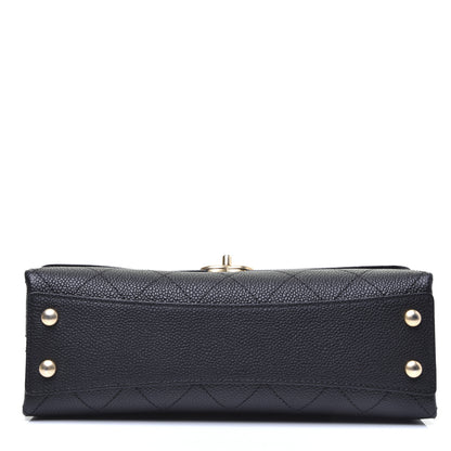 Chanel Caviar Diamond Stitched Small Top Handle Flap Black 12 of 18