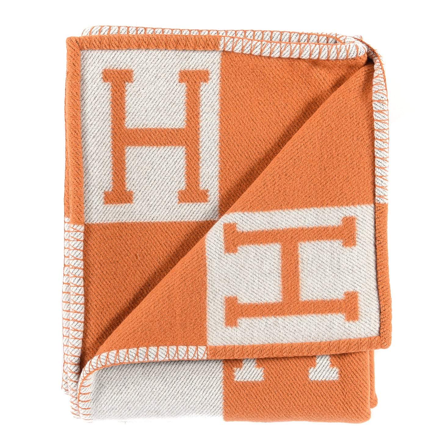 Wool Cashmere Signature Classic Avalon Blanket Ecru Potiron