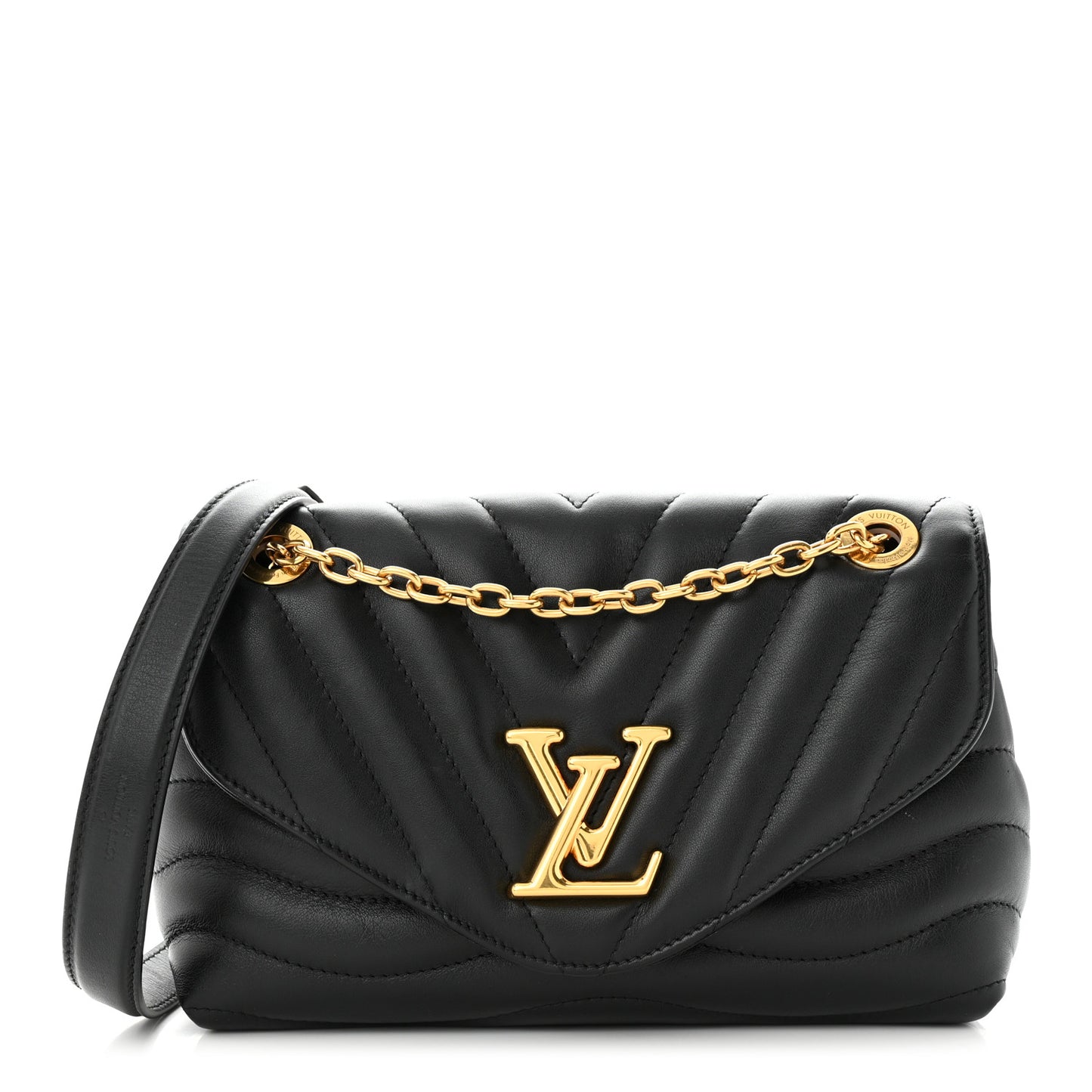 Calfskin LV New Wave Chain Bag Black