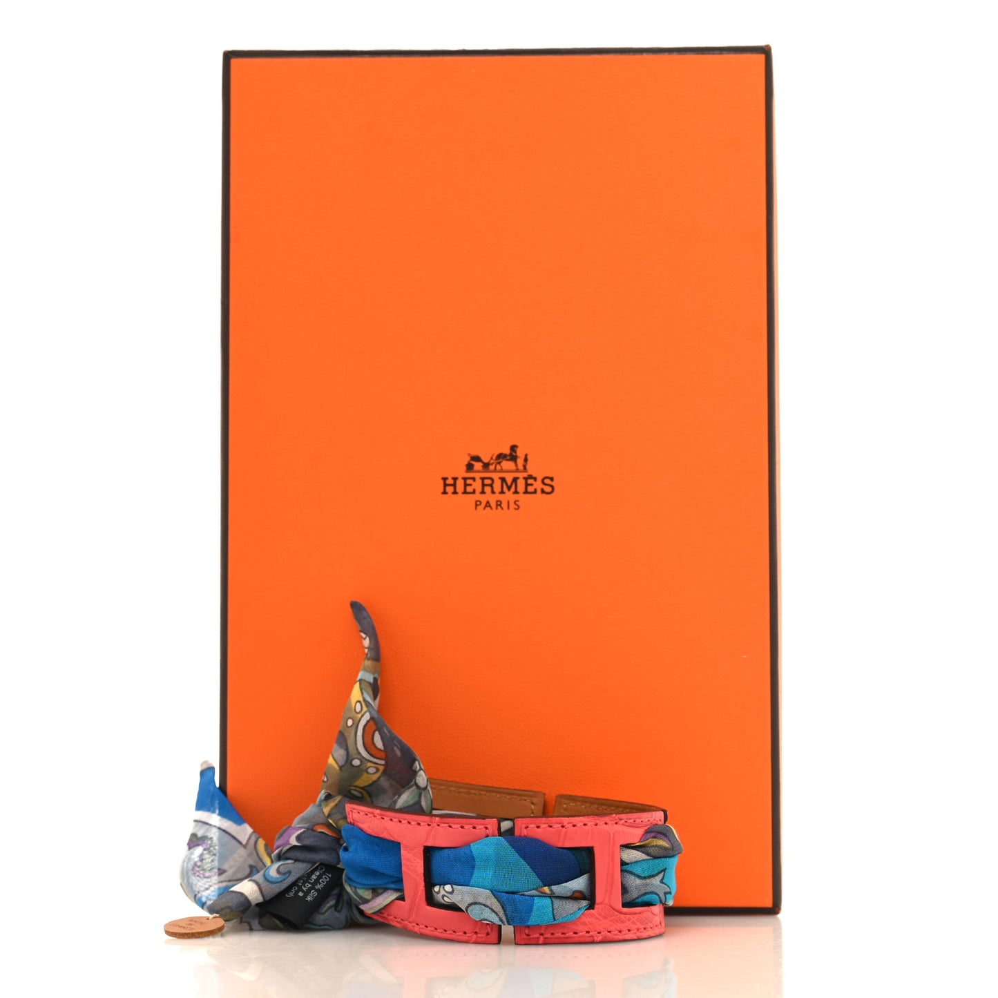 Matte Alligator SIlk Ribbon Bracelet PM Multicolor