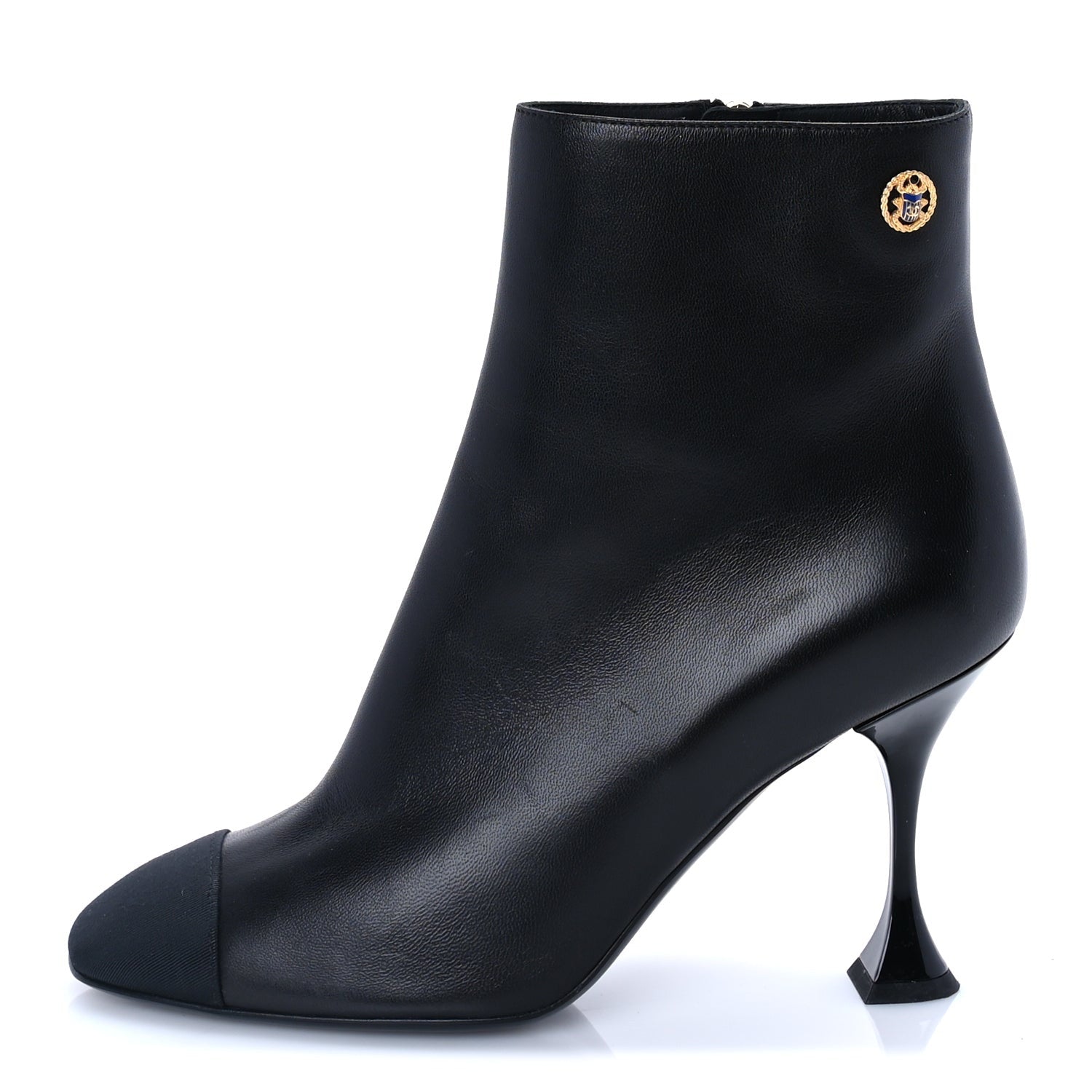 Chanel Calfskin Cap Toe Ankle Boots 37 1 of 8