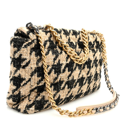 Chanel Tweed Maxi Chanel 19 Flap Beige Black 3 of 10
