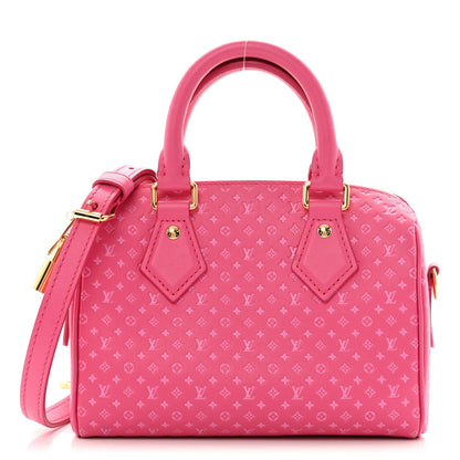 Louis Vuitton Calfskin Nanogram Embossed Speedy Bandouliere 20 Rose 1 of 7