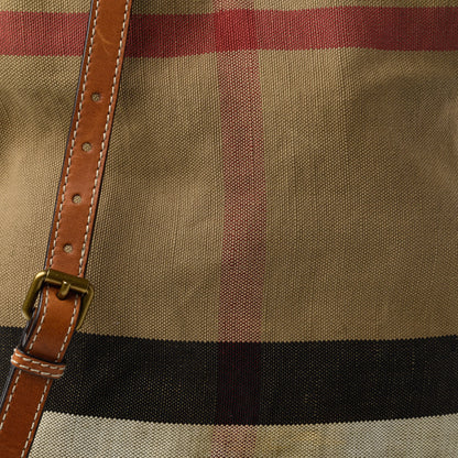 Burberry Canvas Mega Check Medium Susanna Hobo Saddle Brown 11 of 14