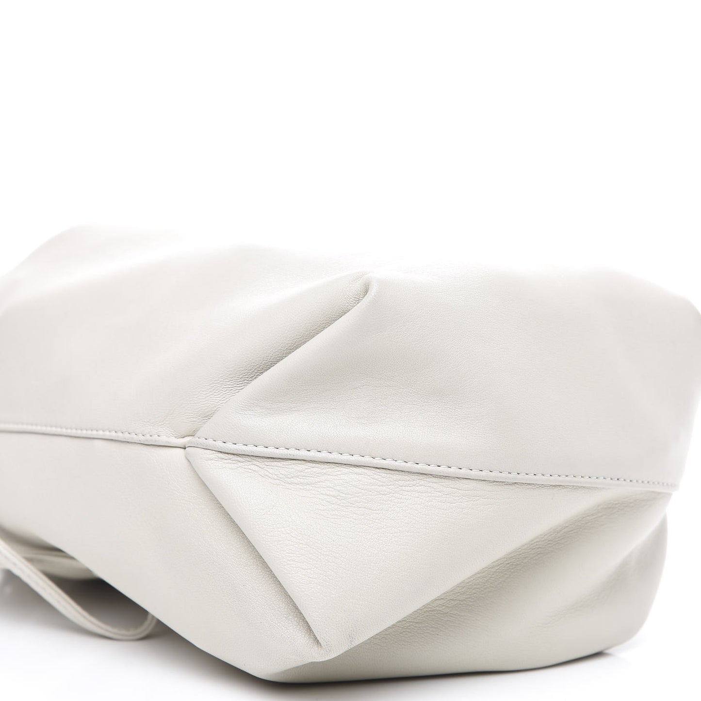 Lambskin Small Teddy Bucket Bag White