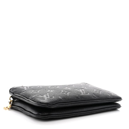 Louis Vuitton Empreinte Double Zip Pochette Black 4 of 10