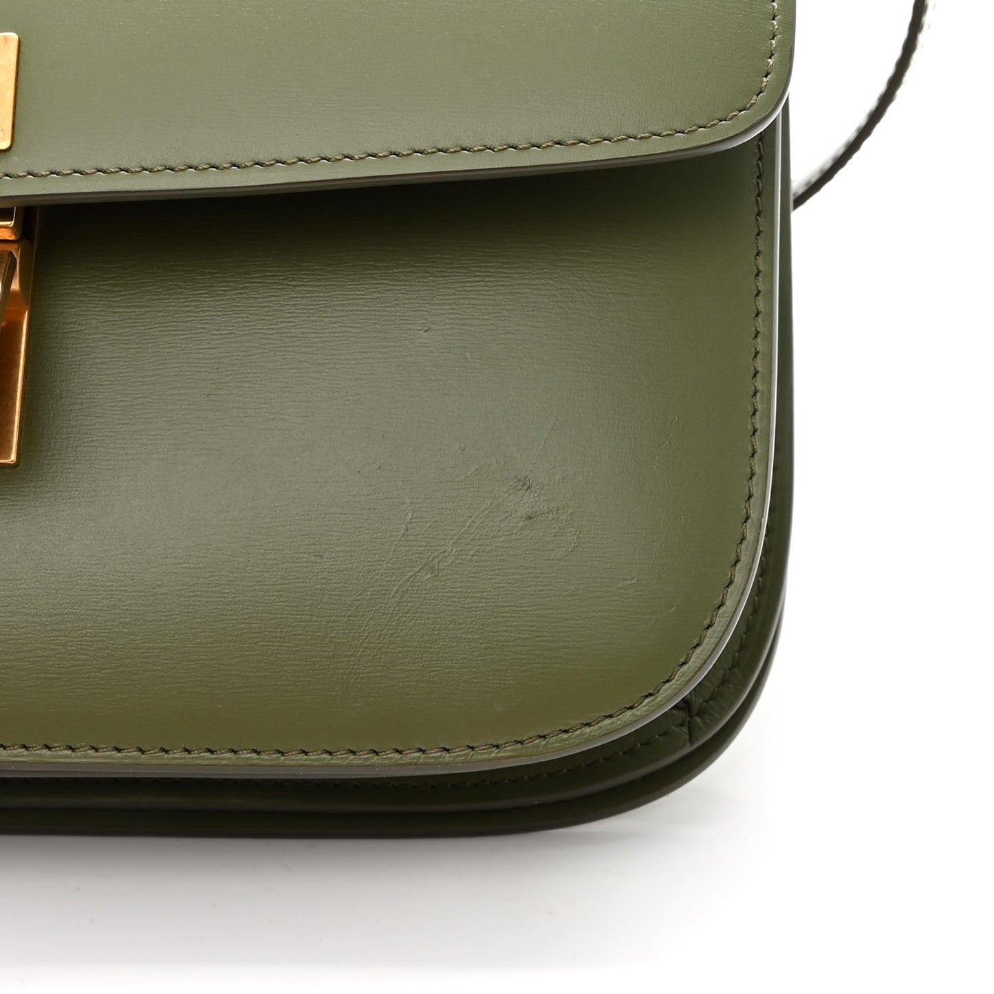 Box Calfskin Classic Box Medium Flap Bag Army Green