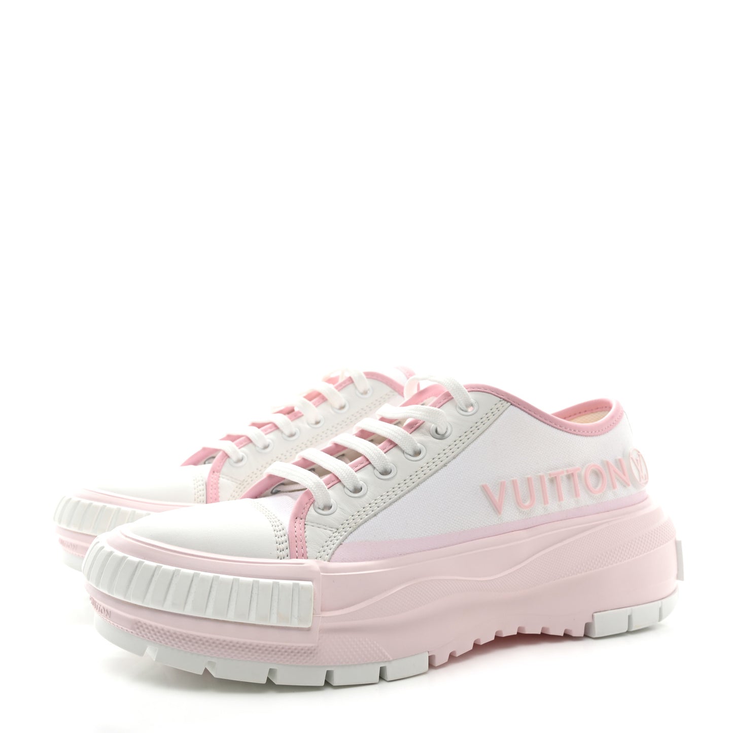 Canvas LV Squad Sneakers 38 White Pink