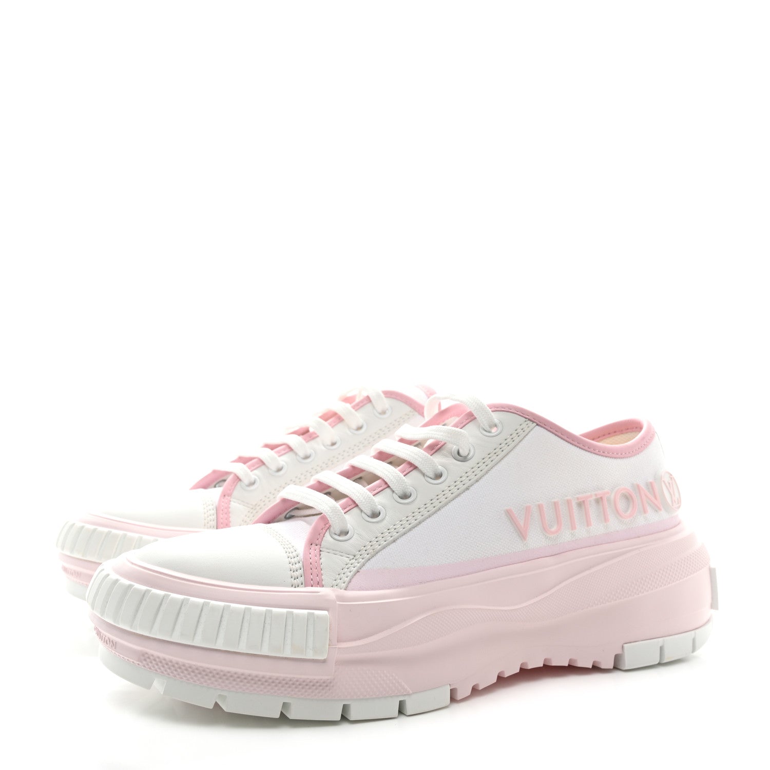 Louis Vuitton Canvas LV Squad Sneakers 38 White Pink 3 of 10
