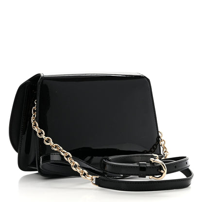 Salvatore Ferragamo Patent Calfskin Mini Vela Flap Bag Black 3 of 9
