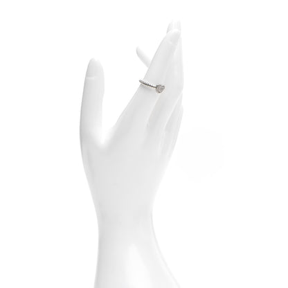 David Yurman Sterling Silver Diamond Cable Classics Heart Ring 52 6 2 of 5